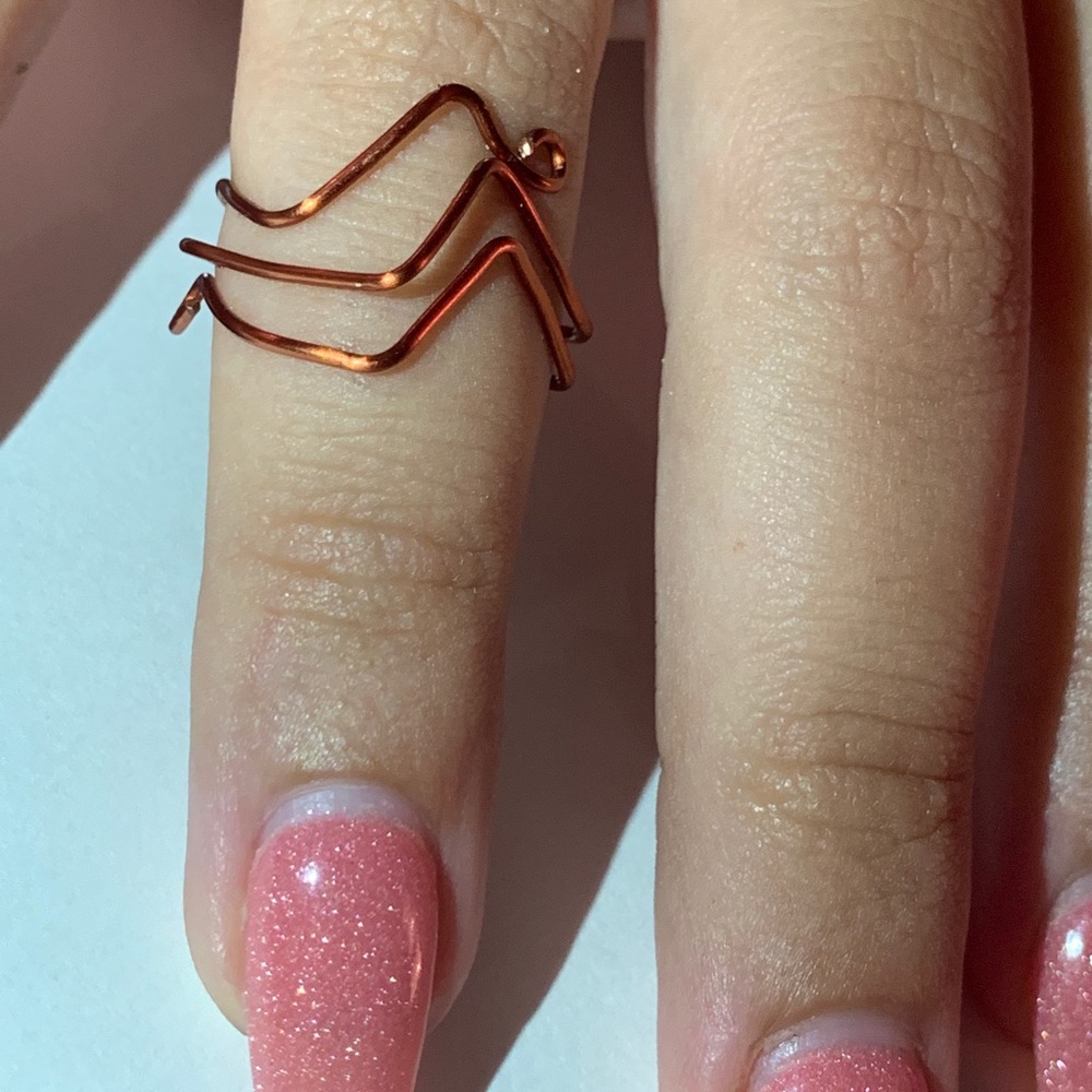 Copper-wire Zig-zag Ring